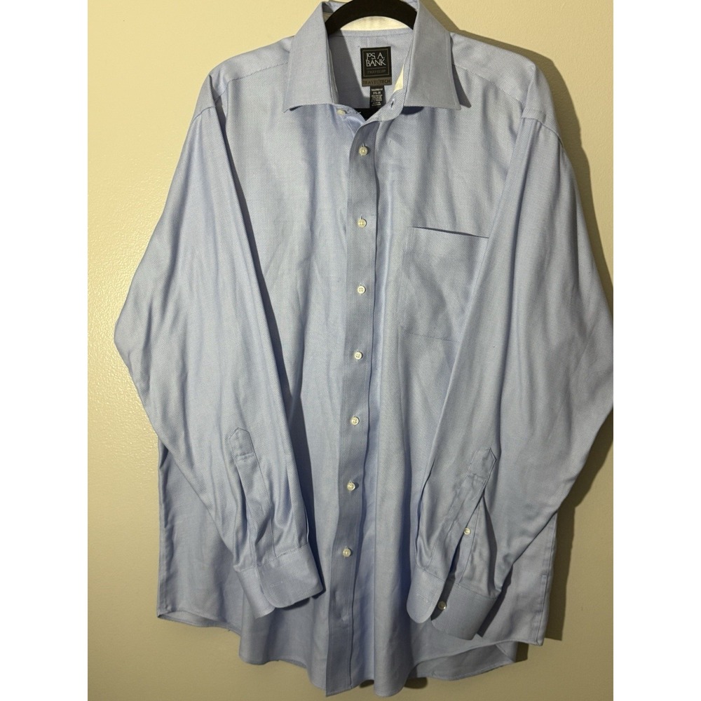 Jos. A. Bank Traveler Dress Shirt Wrinkle-Free Tailored Fit 17 1/2-35